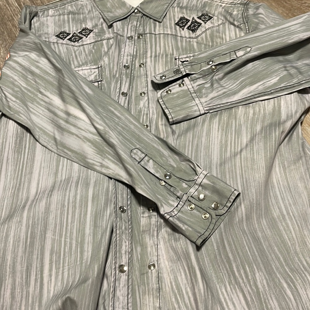 Bling snap button up